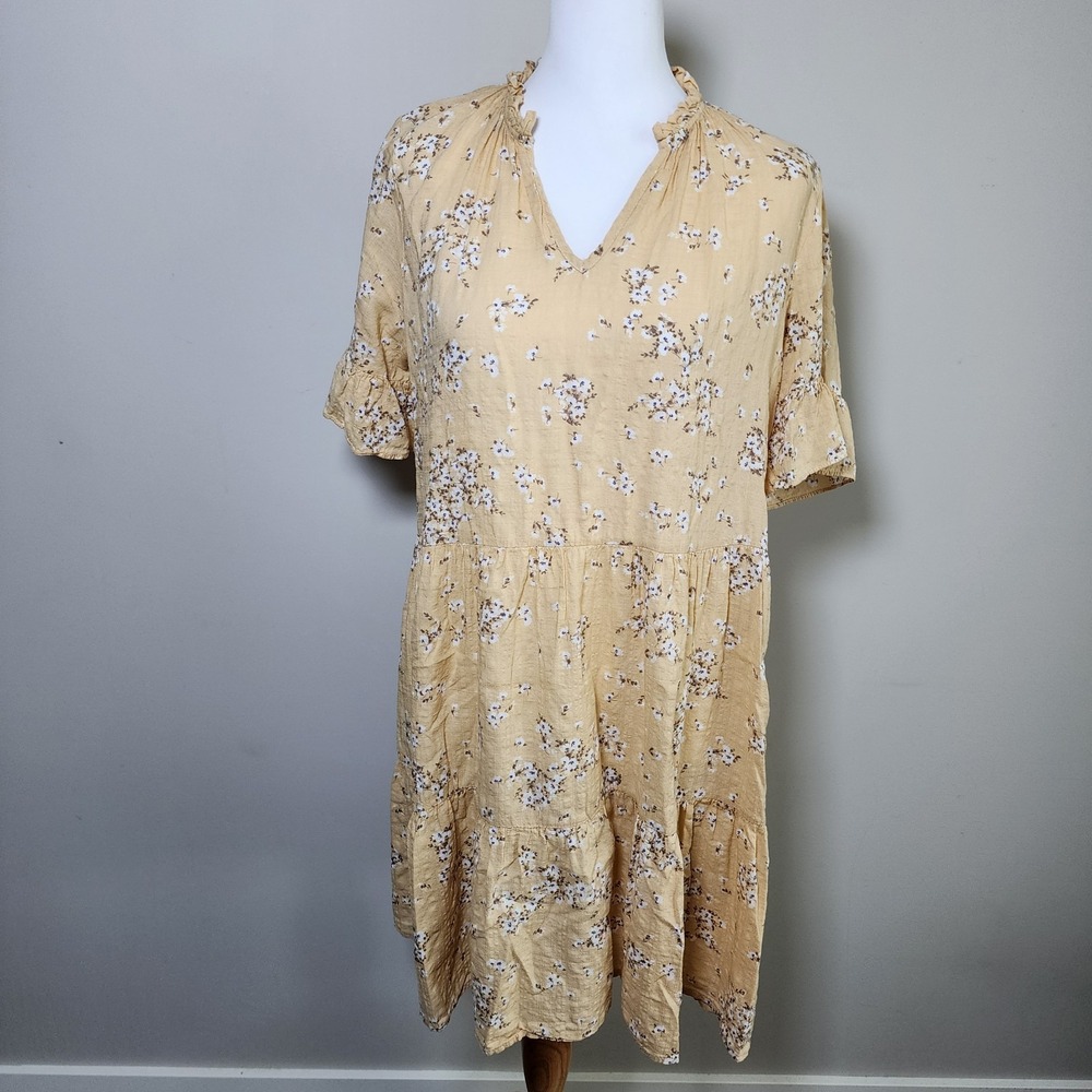 Renee C Dress Womens Large Floral‎ Tiered Cottage Beachy Oversize Made In USA